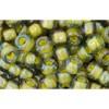 Vente au détail cc246 perles de rocaille toho 6/0 luster black diamond/opaque yellow lined (10g)