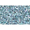 Vente en gros cc773 perles de rocaille Toho 15/0 rainbow crystal/montana blue lined (5g)
