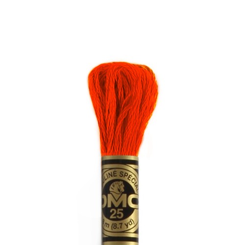 Creez Fil à broder DMC mouliné spécial coton 8m orange 606 (1)