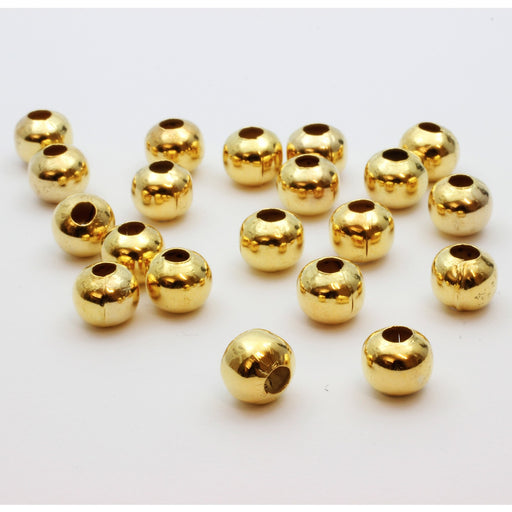 Achat perles rondes métallisées x20pcs - dorées 8mm - lot de perles en métal