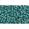 Achat en gros cc270 perles de rocaille Toho 15/0 rainbow crystal/prairie green lined (5g)