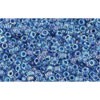 Achat cc189 - perles de rocaille Toho 15/0 luster crystal/caribbean blue lined (5g)