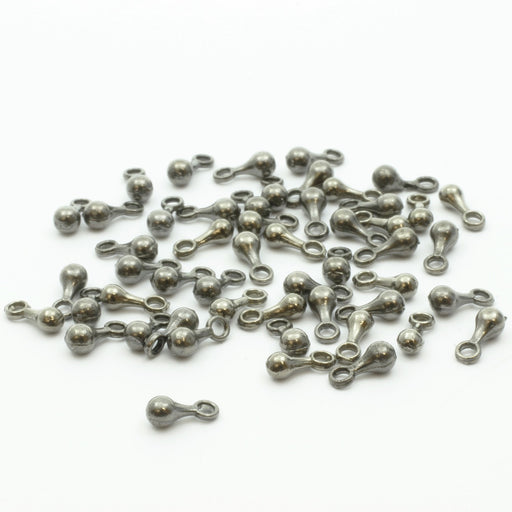 Achat perles larme x50 perles finition métal noir gunmetal 7x2,5m - apprêts bijoux