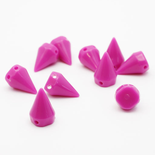 Achat perles rivets x10 violet spike en résine - 10x15mm