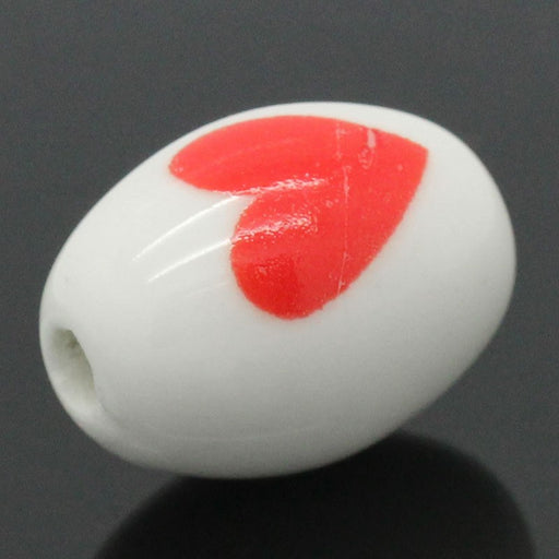 Acheter au détail Perle en céramique x1 coeur rouge 18x14mm vendue à l'unité