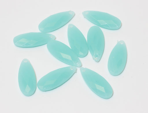 Achat x10 perles larmes turquoise à facettes en acrylique
