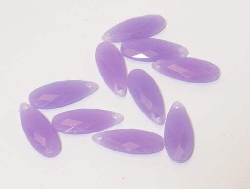 Achat x10 perles larmes violettes à facettes en acrylique