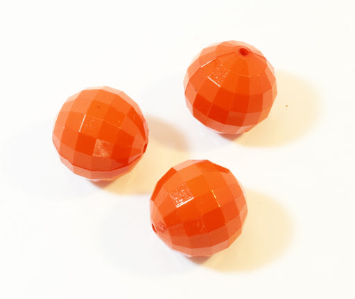 Achat Lot de 3 perles oranges à facettes en acrylique - support DIY