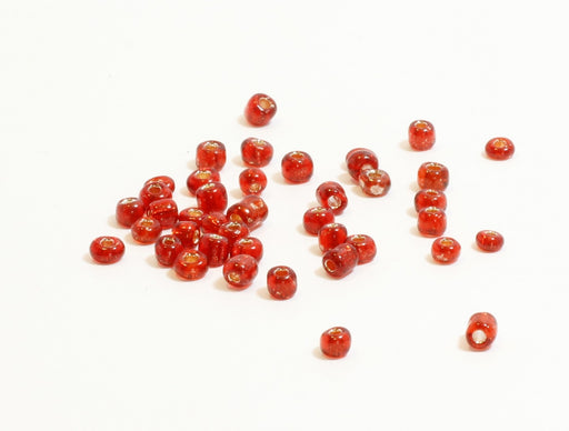 Achat lot 15g perles rondes en verre rouge 4x3,5mm