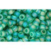 Vente cc164bf perles de rocaille toho 8/0 transparent rainbow frosted dark peridot (10g)