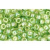 Acheter cc164 perles de rocaille Toho 8/0 transparent rainbow lime green (10g)