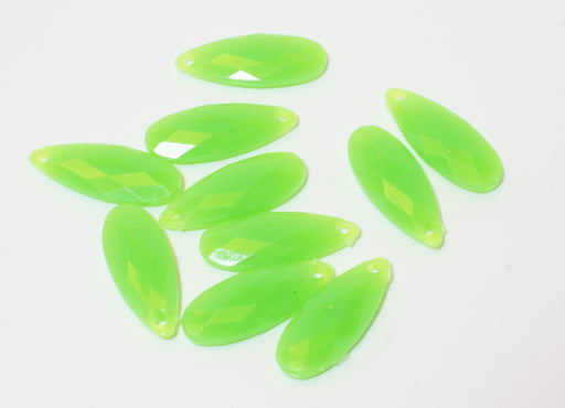 Achat x10 perles larmes vertes à facettes en acrylique