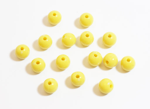 Achat Lot de 15 Petites perles rondes jaunes 8mm