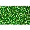 Vente au détail cc27b perles de rocaille Toho 15/0 silver-lined grass green (5g)