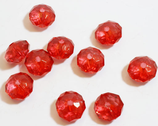 Achat Lot de 15 perles strass à facettes rouges 3,5x1,2mm