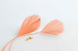 Achat en gros plumes naturelles colorées rose saumon x2 ( 4-6 cm) créations manuelles, bijoux, décoration, scrapbooking