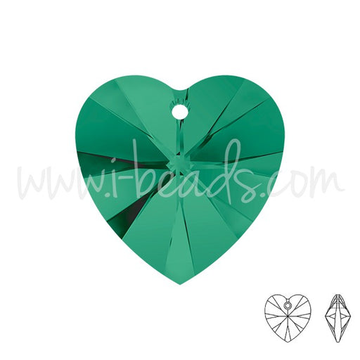 Vente en gros pendentif coeur Cristal emerald 10mm (2)