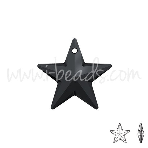 Achat pendentif étoile cristal jet 20mm (1)