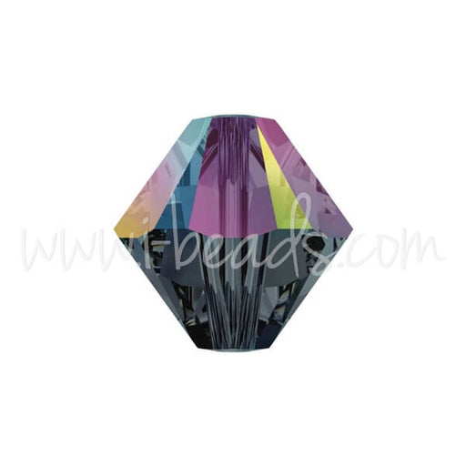 Achat Perles cristal 5328 xilion bicone graphite AB 4mm (40)