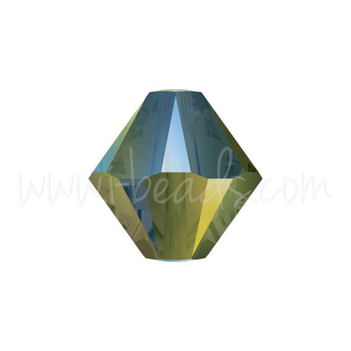 Vente en gros perles Cristal 5328 xilion bicone crystal iridescent green 2X 4mm (40)