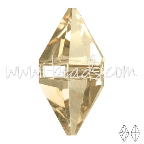 Cristal Elements 5747 double spike crystal golden shadow 16x8mm (1) - LaMercerieDesCopines