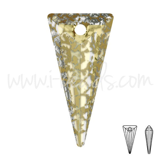 Achat Pendentif cristal 6480 spike Crystal Gold patina effect 18mm (1)