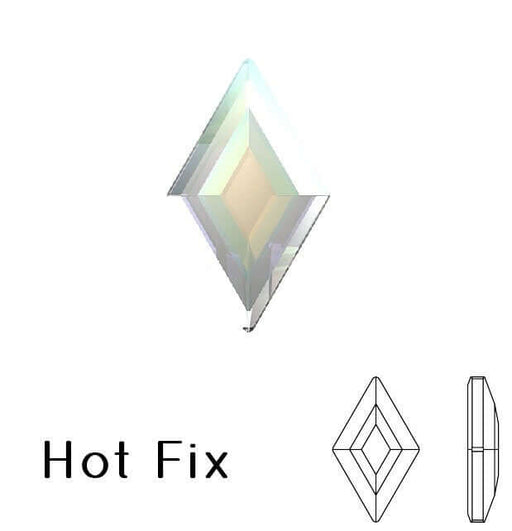 2773 Cristal hot fix flat back Diamand Shape rhinestones crystal AB 5x3mm (10) - LaMercerieDesCopines