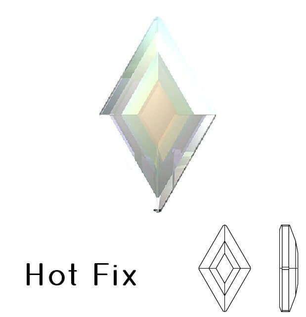 2773 Cristal hot fix flat back Diamand Shape rhinestones crystal AB 6.6x3.9mm (5) - LaMercerieDesCopines