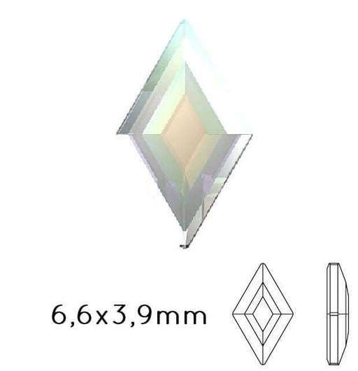 Achat 2773 cristal flat back Diamand Shape rhinestones crystal AB 6.6x3.9mm (5)