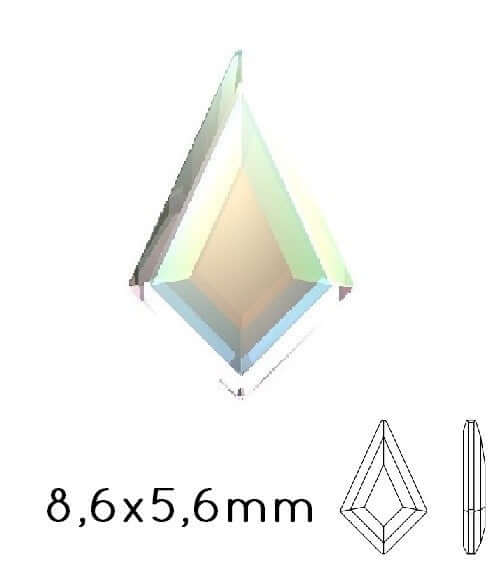 Achat 2771 cristal flat back KITE rhinestones crystal AB 8.6x5.6mm (5)