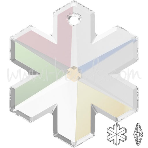 pendentif flocon de neige Cristal crystal ab 30mm (1) - LaMercerieDesCopines