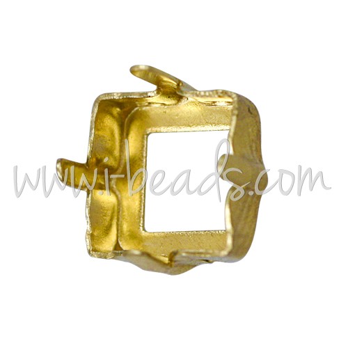 Cristal brass setting for 4428 Xilion square 6mm (6) - LaMercerieDesCopines