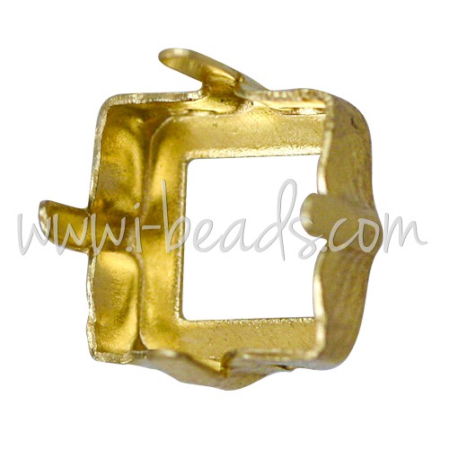Cristal brass setting for 4428 Xilion square 8mm (6) - LaMercerieDesCopines