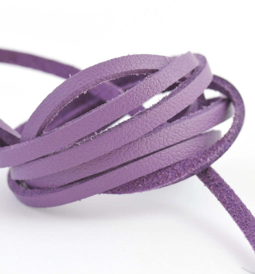 Achat 1 mètre de suédine imitation cuir violet indigo 3mm - cordon suédine au mètre