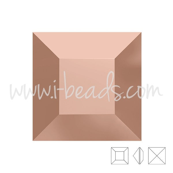 Cristal Elements 4428 Xilion square crystal rose gold 8mm (1) - LaMercerieDesCopines