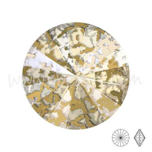 Achat Cristal rivoli 1122 crystal gold patina effect 10mm-ss47 (2)