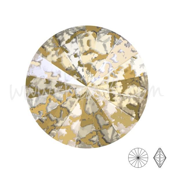 Cristal Cristal rivoli 1122 crystal gold patina effect 10mm-ss47 (2) - LaMercerieDesCopines