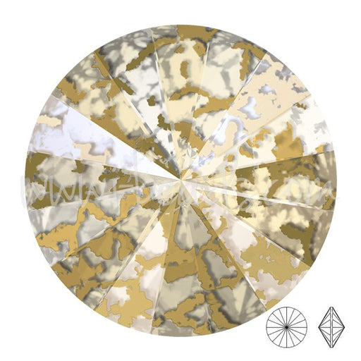 Cristal Cristal rivoli 1122 crystal gold patina effect 14mm (1) - LaMercerieDesCopines