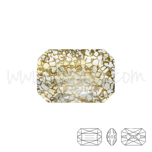 Achat Perle cristal 5515 Emerald cut crystal gold patina 14x9.5mm (1)
