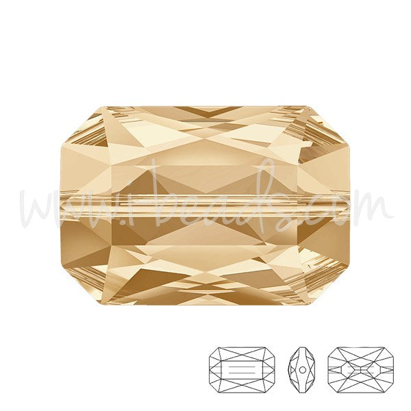 Perle Cristal 5515 Emerald cut crystal golden shadow 18x12mm (1) - LaMercerieDesCopines