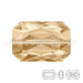 Perle Cristal 5515 Emerald cut crystal golden shadow 18x12mm (1) - LaMercerieDesCopines
