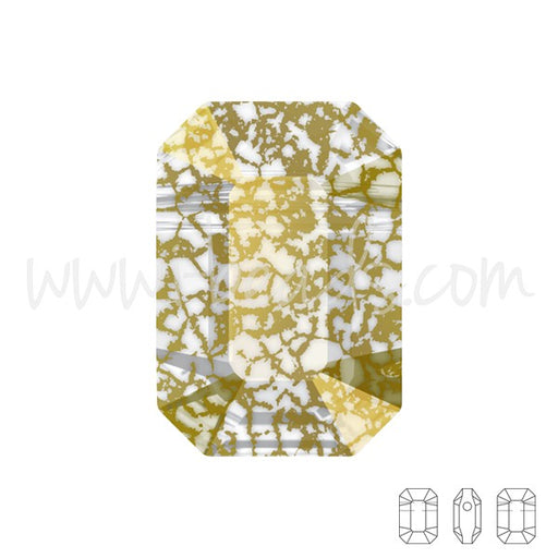 Perles Cristal 5514 pendulum crystal gold patina 8x5.5mm (2) - LaMercerieDesCopines