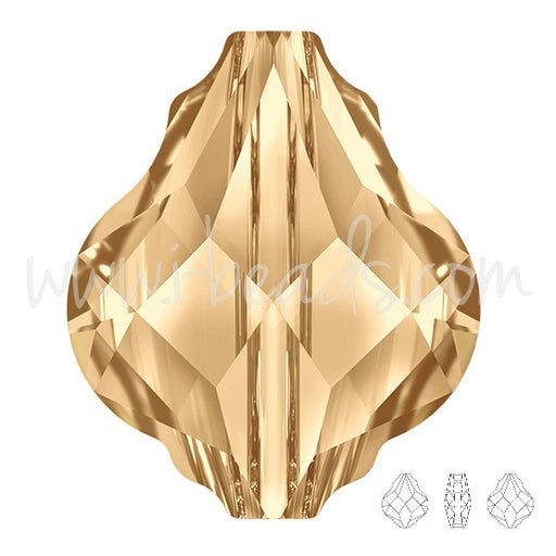 Perle Cristal 5058 Baroque crystal golden shadow 14mm (1) - LaMercerieDesCopines