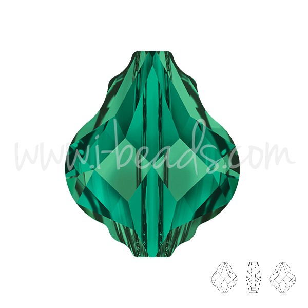 Perle Cristal 5058 Baroque emerald 10mm (1) - LaMercerieDesCopines