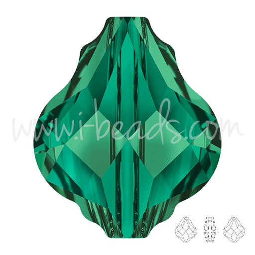 Perle Cristal 5058 Baroque emerald 14mm (1) - LaMercerieDesCopines