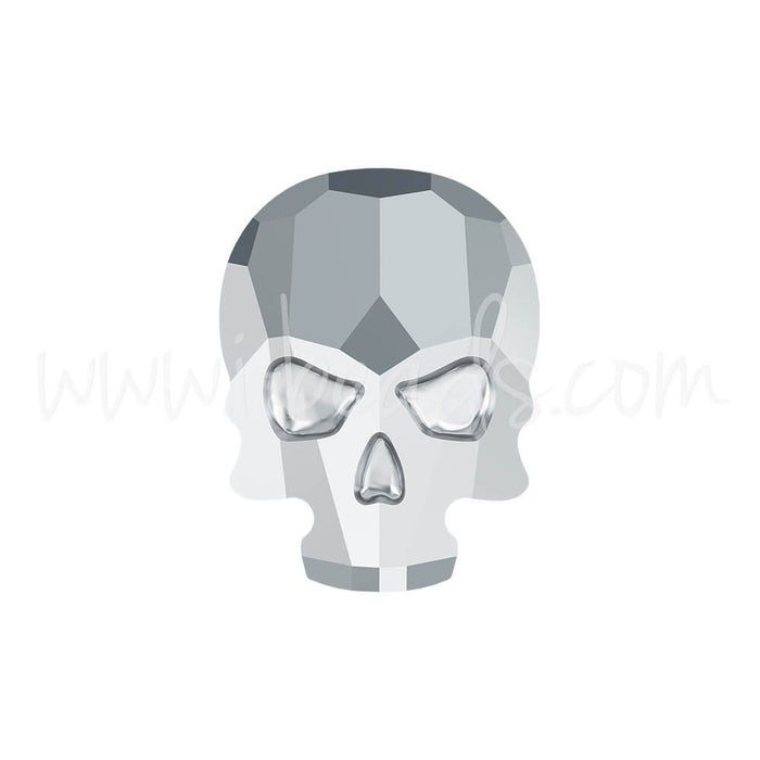 Strass à coller Cristal 2856 skull flat back crystal light chrome 10x7.5mm (1) - LaMercerieDesCopines