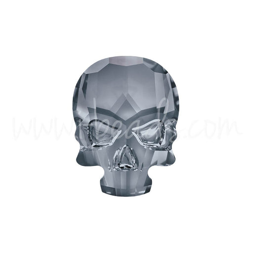 Strass à coller Cristal 2856 skull flat back crystal silver night 10x7.5mm (1) - LaMercerieDesCopines