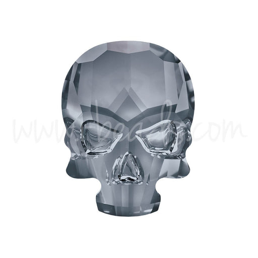 Strass à coller Cristal 2856 skull flat back crystal silver night 14x10.5mm (1) - LaMercerieDesCopines