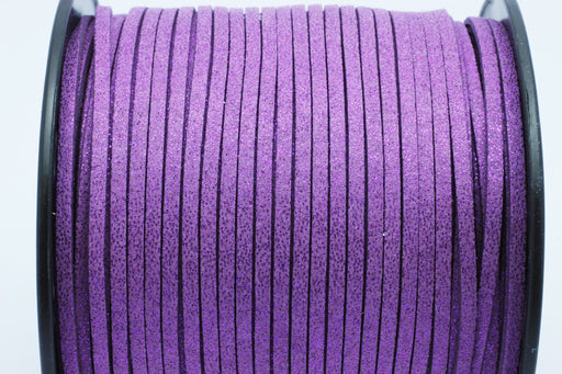 Achat suédine brillante violet 3mm - cordon au mètre
