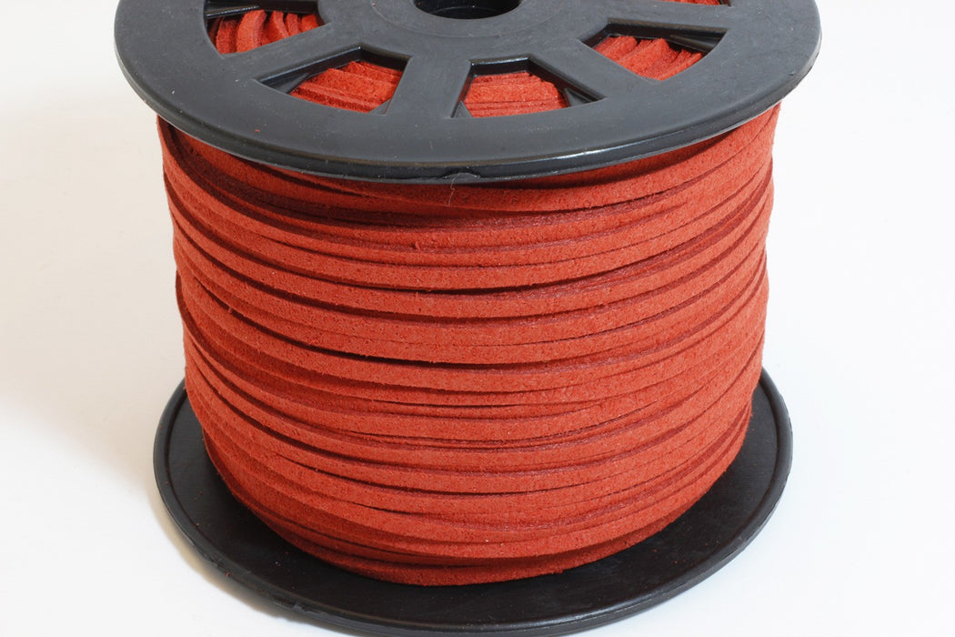 Vente en gros suédine rouge 3mm cordon au mètre
